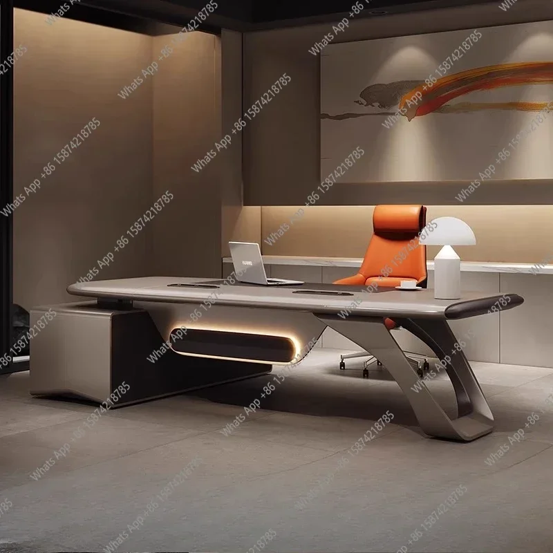 

L-J Modern Storage Luxury Office Desks Drawers Chair Asthetic Writing Designer Computer Desks L Shaped Laptop Scrivania Furnitur