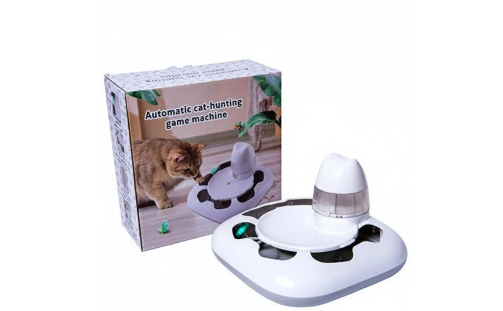 Cat Hunting Game Machine Interactive Play Automatic Cat Toy Electronic Pet Treat Dispenser Random Movement Anti-Rollover Design