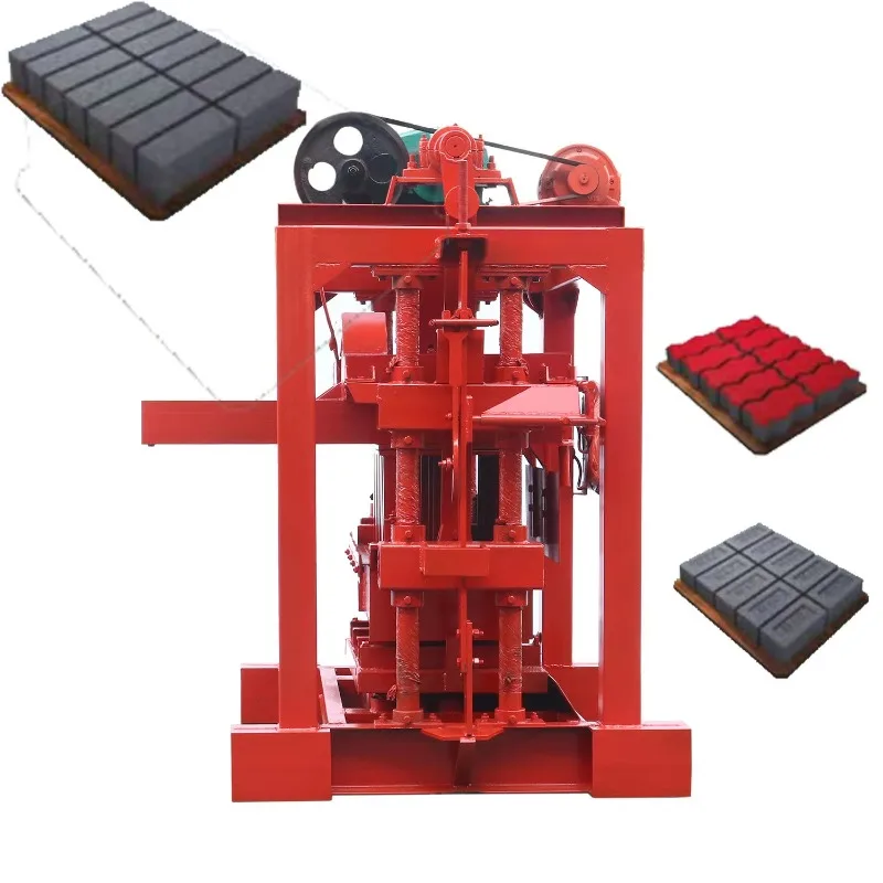 Customized QT4-40 Semi-automatic Concrete Block Brick Machine Making Manual Hollow Interlocking Brick Making Machine