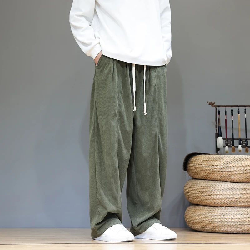 

Men's Autumn Winter New Arrival Chinese Style Corduroy Pants Plus Size 5XL Straight Leg Casual Trousers for Relaxed Fit M-XXXXXL