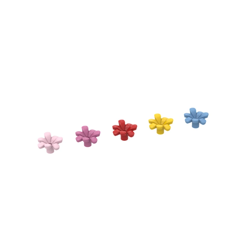 10pcs MOC Brick Parts 32606 Flower with 7 Thick Petals and Pin Compatible Building Block Particle DIY Kids Toy Birthday Gift