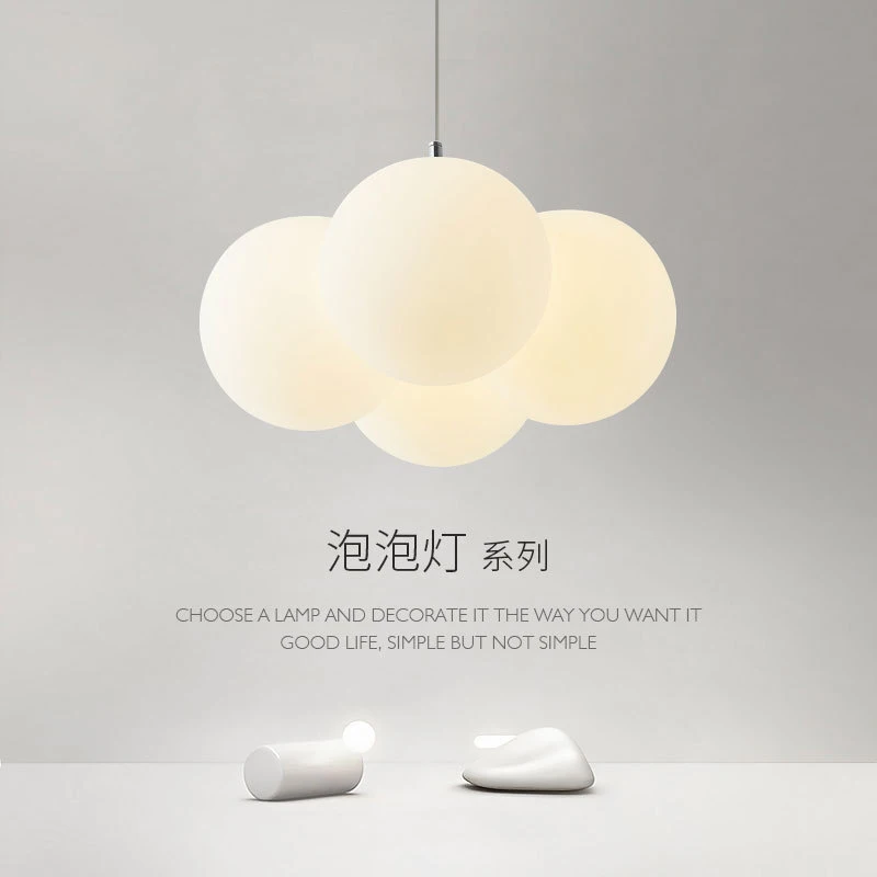 

Скандинавская минималистичная лампа в современном стиле для комнаты девочки, лампа для спальни, люстра-пузырь для столовой, подвесной светильник для детской комнаты.