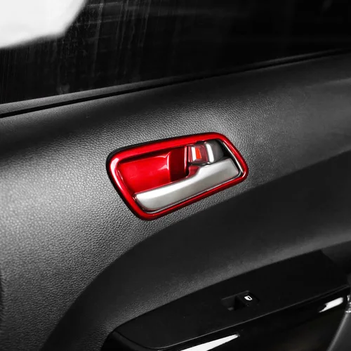 Imagen 2 del producto Cubierta de marco de manija de puerta Interior de coche rojo para Kia Morning 2021, 2022, 2023, accesorios interiores