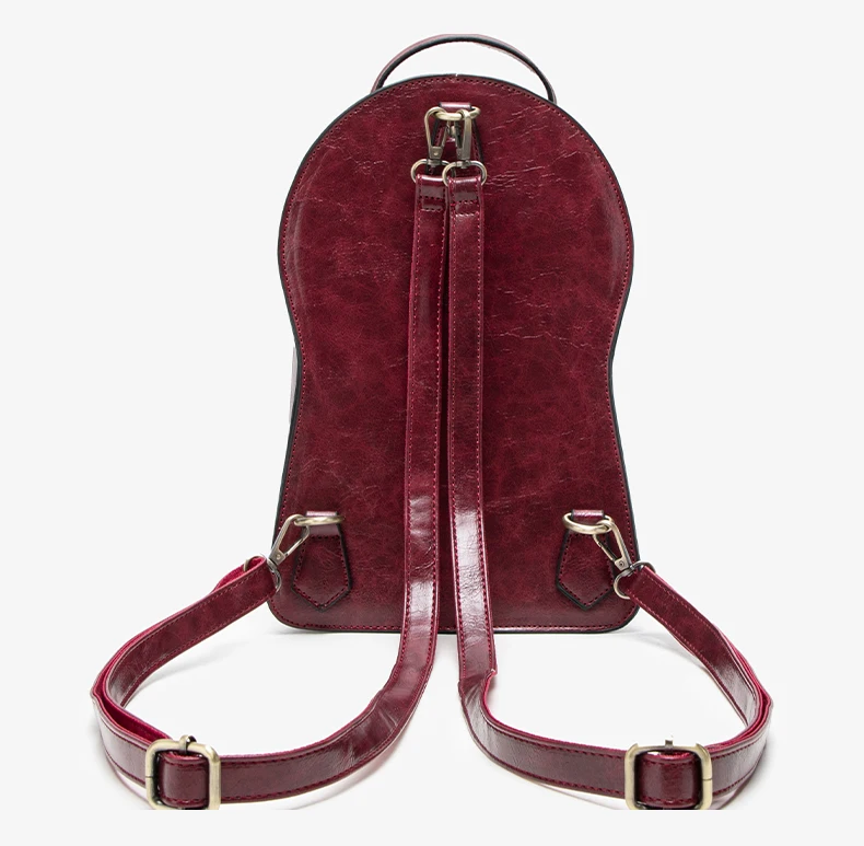 Vintage Clock Backpack, Clock-Style Fashion Shoulder Bag, Crossbody Backpack, Trendy Cool Clock Design, Large-Capacity Multifunctional Travel Bag, British Style Vertical Party Backpack, Waxed Leather Three-Dimensional Bag, Holiday Gift for Christmas