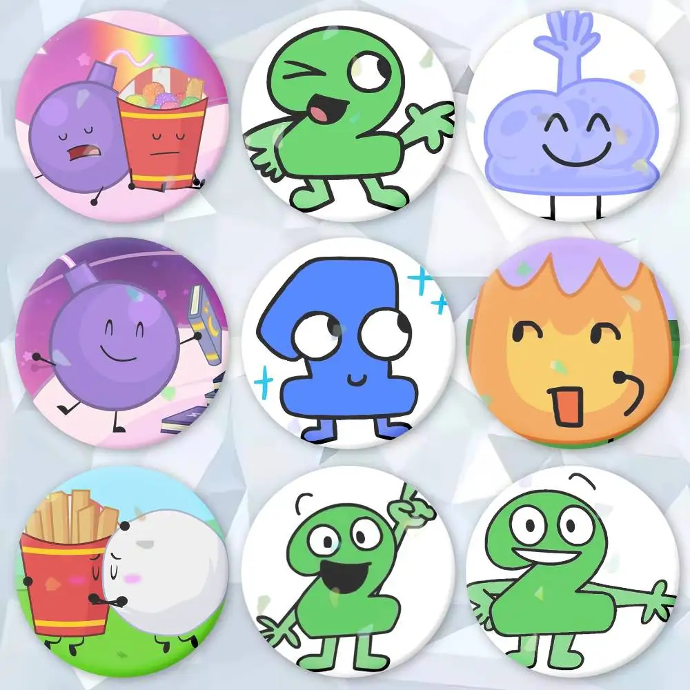 

BFDI B-Battle for D-Dream Island Button Pins Backpack Clothing Decor Brooch Badge Jewelry Gifts for Kids