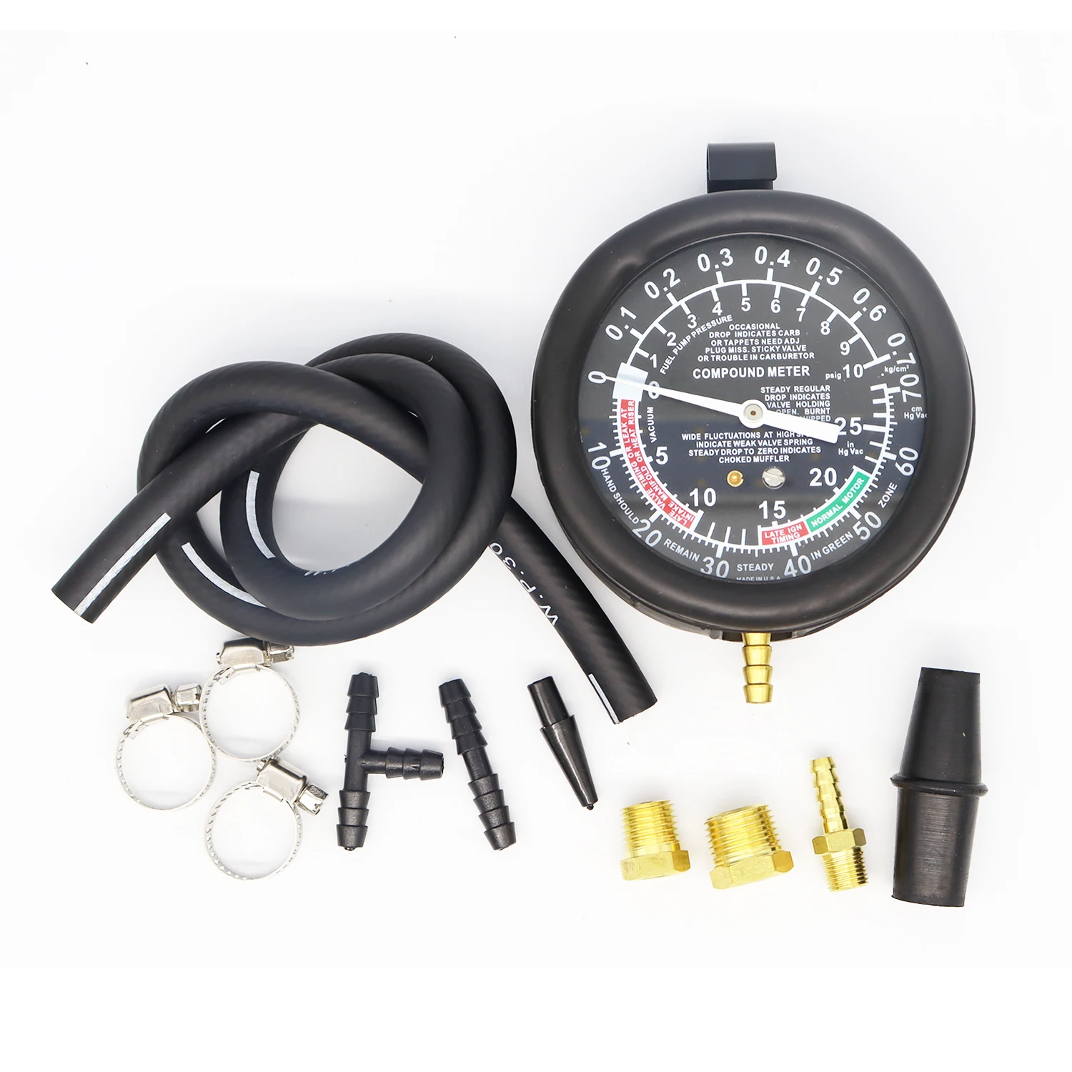 Fuel Pump and Vacuum Tester Gauge, Carburetor Pressure Tester Automotive Vacuum Gauge - Carburetor Pressure Diagnostics
