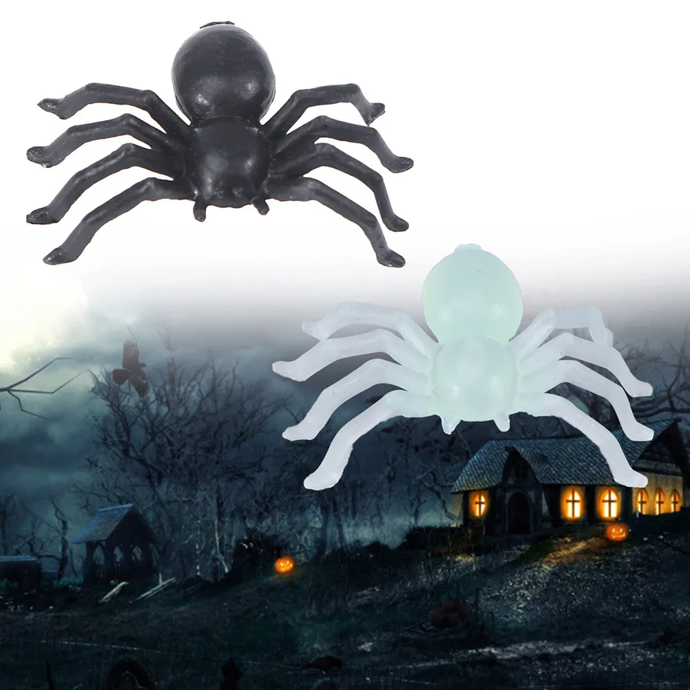 

100pcs Plastic Spiders Toy Prank Joking Funny Gadgets Horrific Decor for Halloween Parties Carnivals Costume Party (Black)