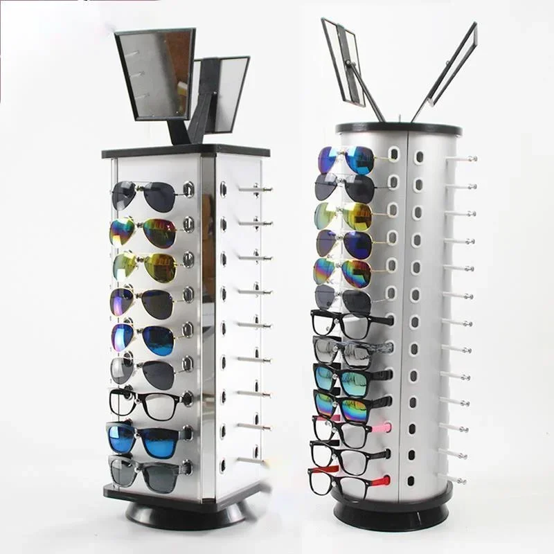 

The eyeglasses display frame can rotate the round table of the fine sunglasses shelf