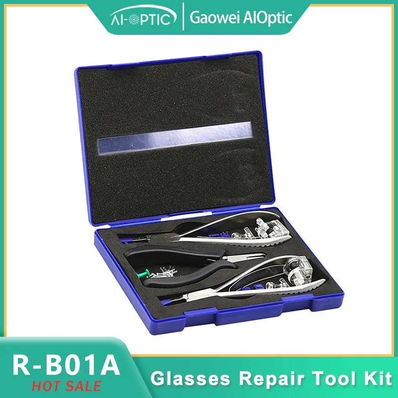 Professional Rimless Glasses Repair Tool Kit with 3‑in‑1 Optical Pliers for Silhouette & Stainless Steel Frame Maintenance