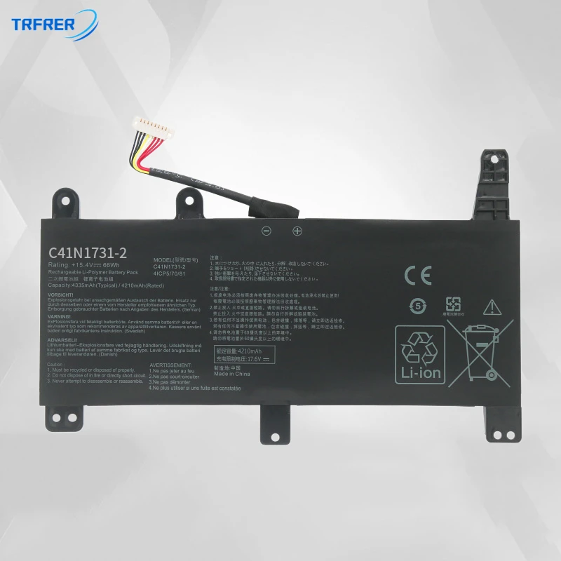 

TRFRER C41N1731-2 laptop battery for ASUS, ROG Strix, G17, G712L, G712LU, G712LV, G731G, G731GU, G731GU, SCAR 17, G732, G512L