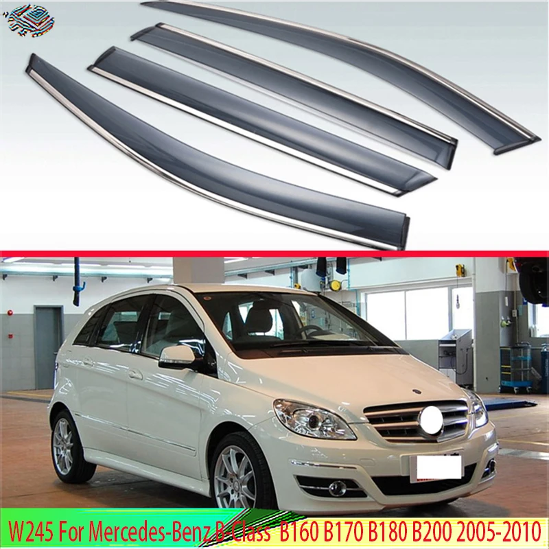 

W245 For Mercedes-Benz B-Class B160 B170 B180 B200 2005-2010 Plastic Exterior Visor Vent Shades Window Sun Rain Guard Deflector