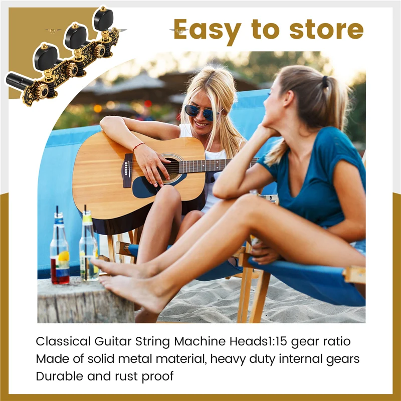 Guitar Machine Heads Classic Guitar String Tuning Pegs Key Gold Tuners Keys Part Parts Accessorieabht