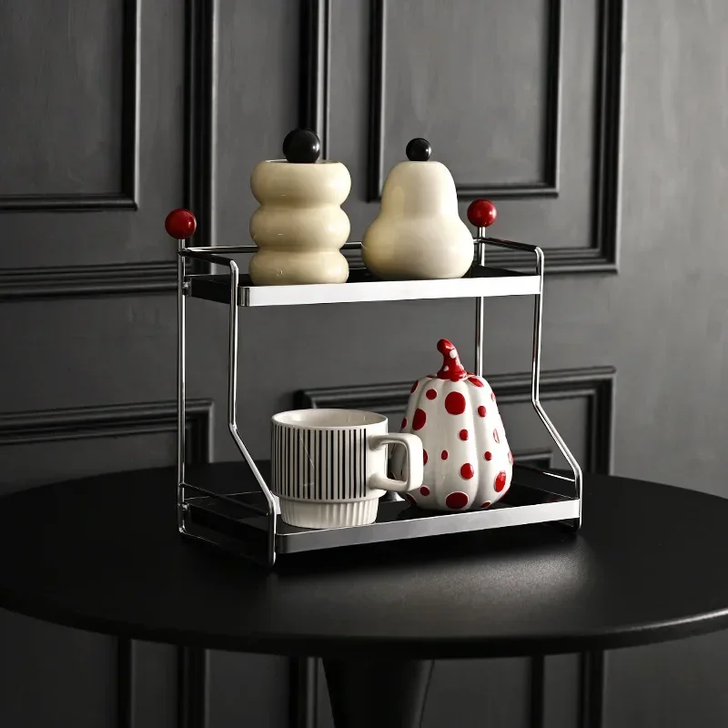 

Twin-Sphere Iron Desktop Cup Holder, Acrylic Rack for Kitchen or Bathroom, Decorative Water Glass Organizer