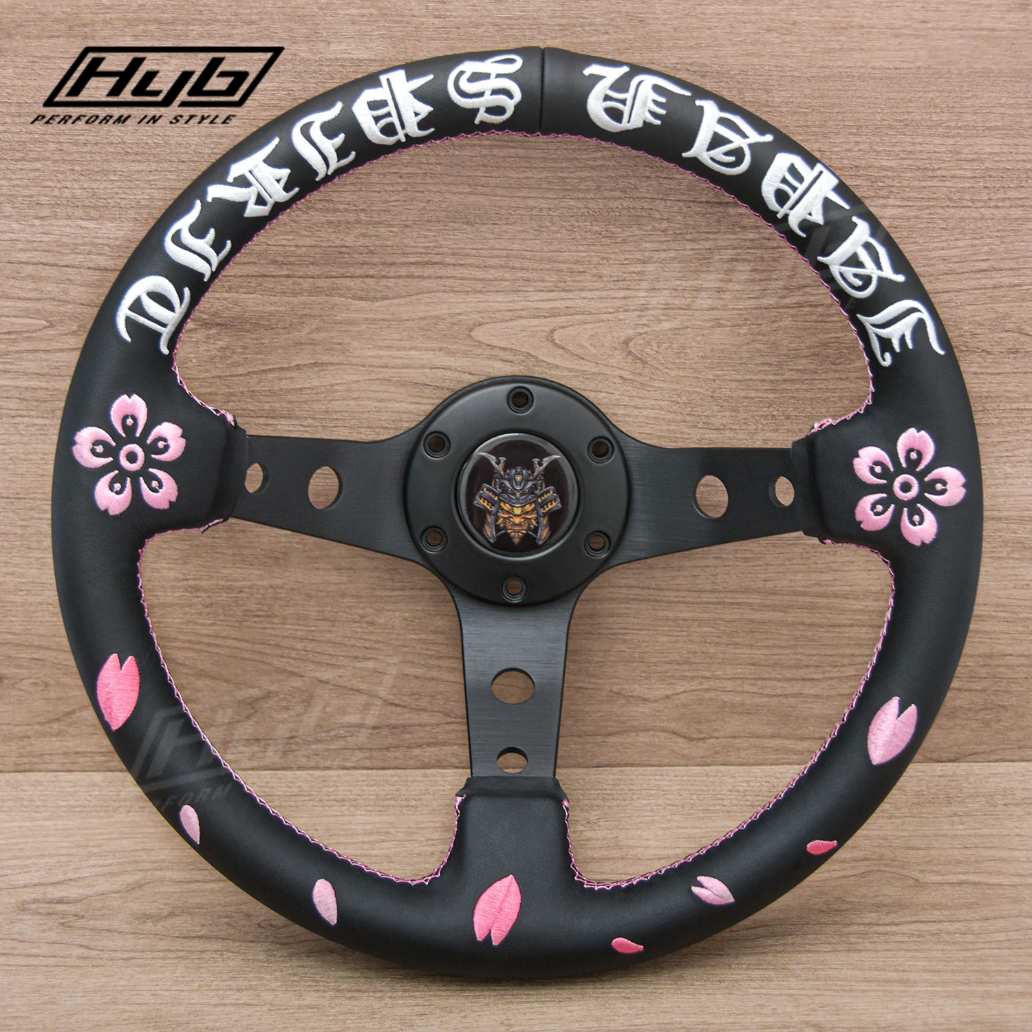 13INCH JDM Samurai Cherry Blossom Drift Steering Wheel Deep Concave Steering Wheel