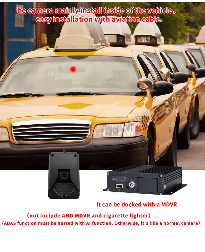 HD 1080P ADAS On-Board Dash Camera – 12V Road Warning & Lane Departure Safety System for Taxis, Trucks & Commercial Fleets image