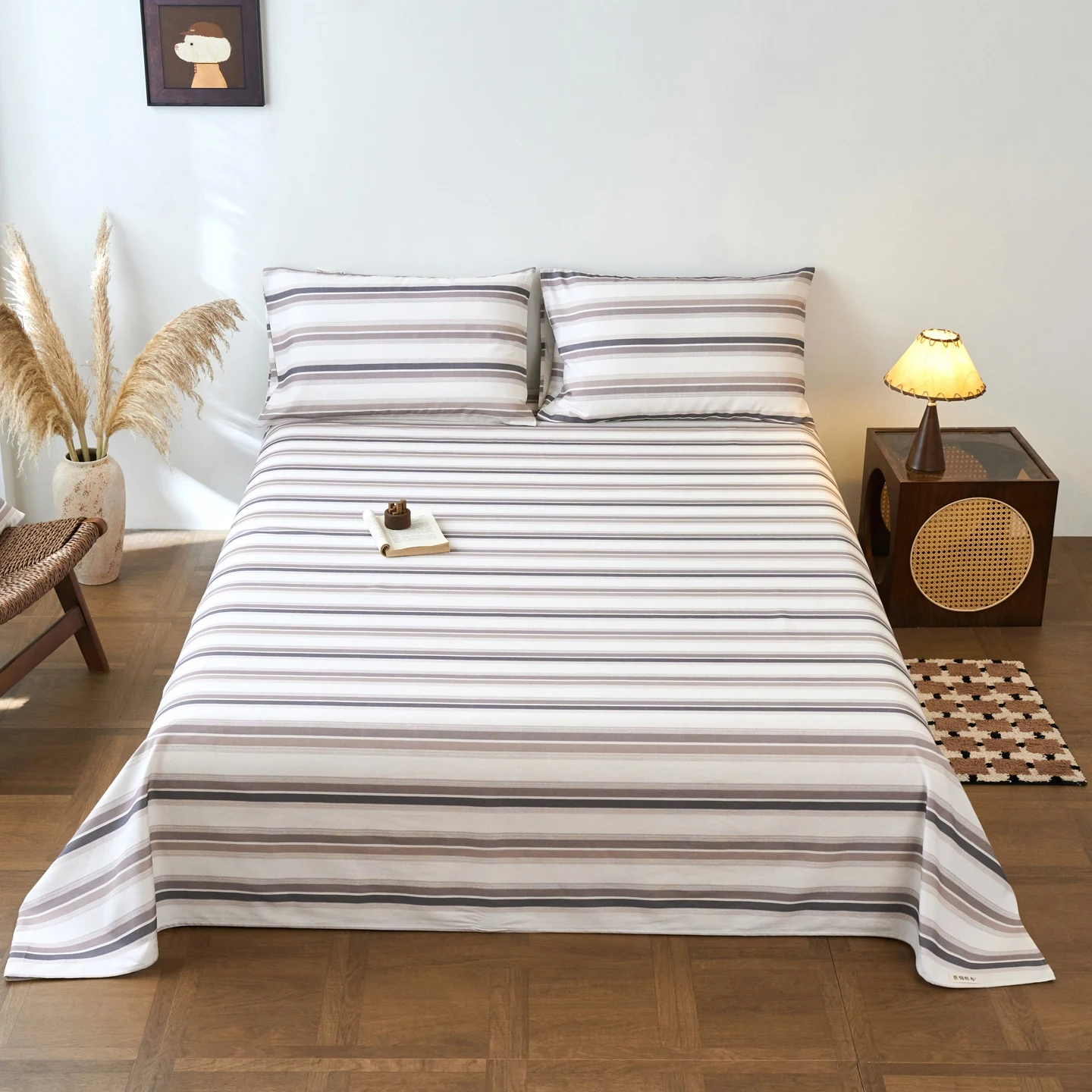 2026 New A-Class Pure Cotton Rough Cloth Simple Style Collection - Single Bed Sheet Soft and comfortable Machine-washable