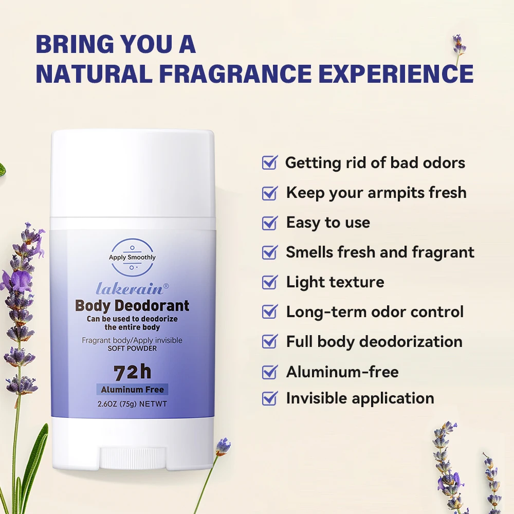 Body Deodorant Cream Keep Armpits Fresh 72h Long-Term Control Odor Aluminum-Free White Paste Texture Full Body Deodorization