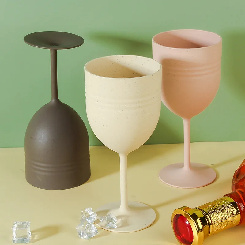 Wheat straw cup Large capacity creative Champagne wine glass Plastic water glass wine glass tableware set gift