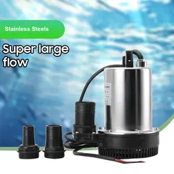 12V 160W Submersible Dirty Water Pump Drain Septic Sump Clean Pond Pump Electric Pond Flood Transfer 6000L/H