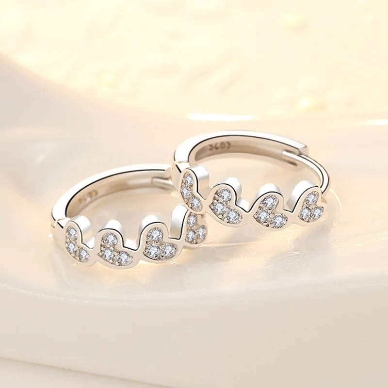 925 Silver Earrings Jewelry High Quality Retro Simple Pattern Purple White Zircon Earrings Hot Sale Sterling Silver