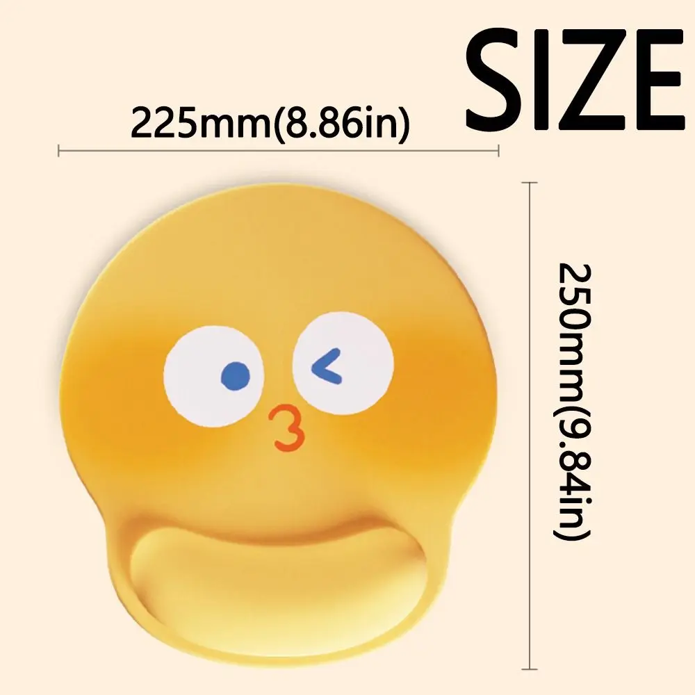 Ergonomic Cartoon Mouse Pad Funny Expressions Printed Soft Mouse Wrist Support Pad Comfortable Non-slip Cute Wristband Mouse Mat