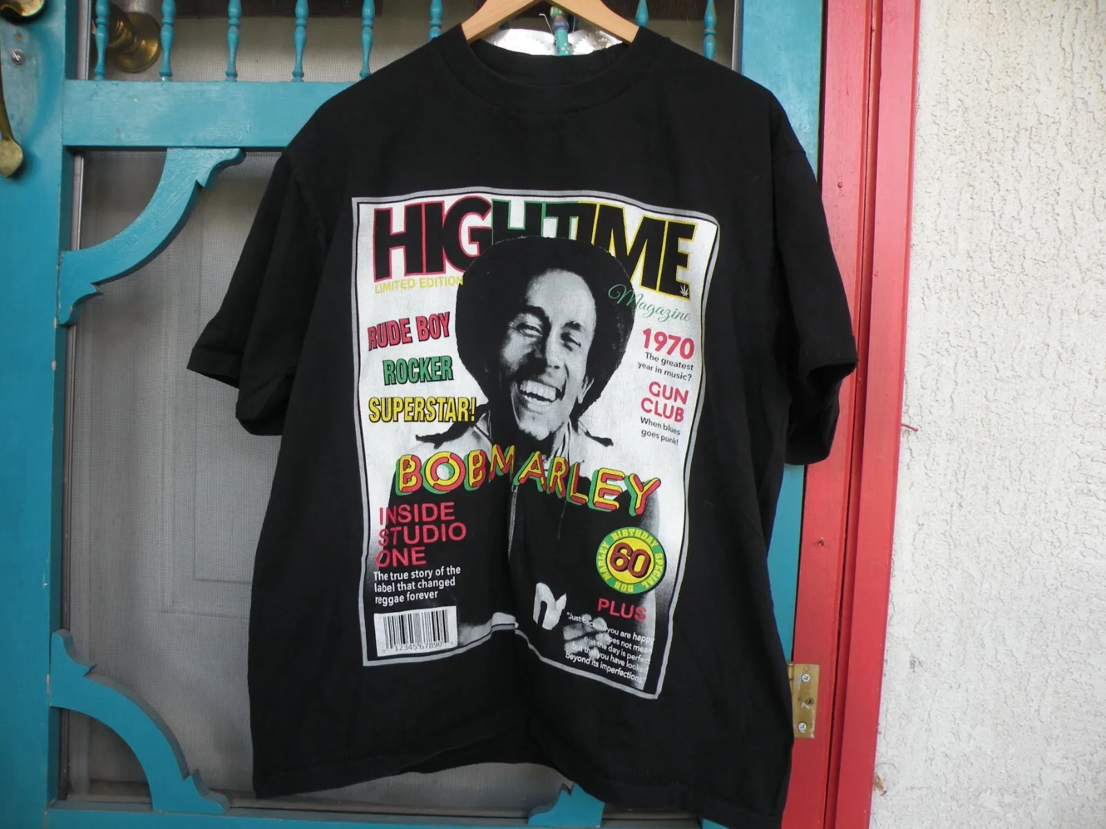 Винтажная двусторонняя футболка Bob Marley, мужская футболка XL ~ Pro Club с тяжелой биркой