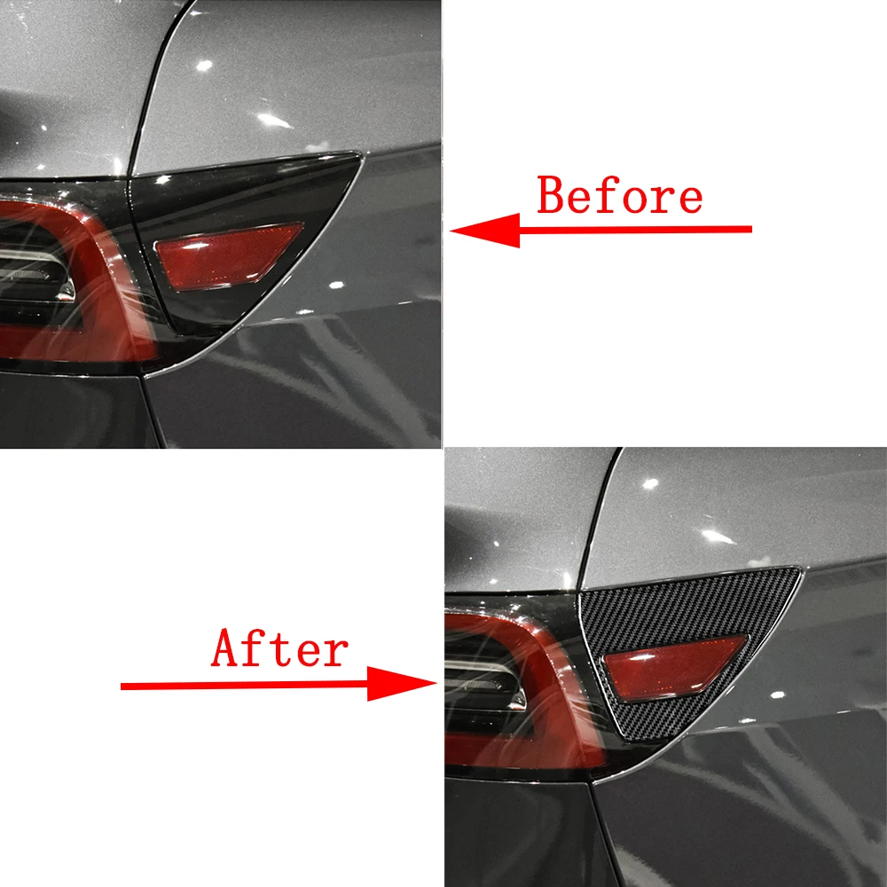 For Tesla Model Y 2020+ Model 3 2017-2022 Real Carbon Fiber Charging Port Panel Trim Cover Car Retrofitting Accessories Sticker