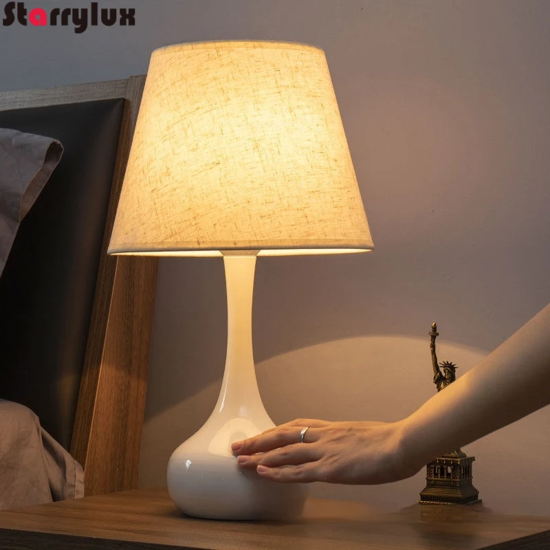 

Nordic American Vintage Table Lamp Modern Bedside Light Dimmable Touch Sensor Romantic Ambient Lamps