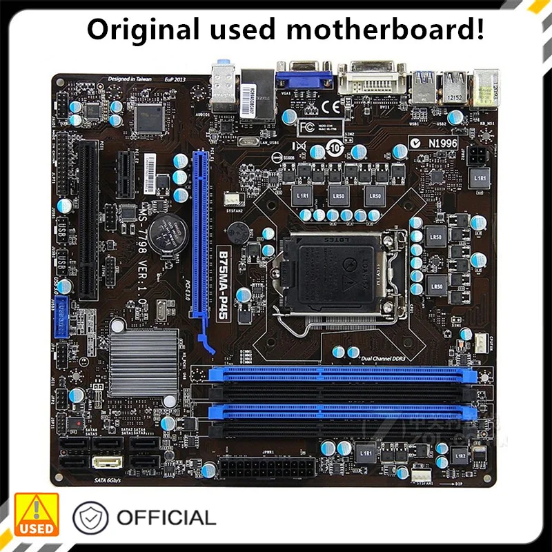 

For B75MA-P45 Computer Motherboard LGA 1155 DDR3 For Intel B75 P8B75 Desktop Mainboard SATA II PCI-E X16 Used