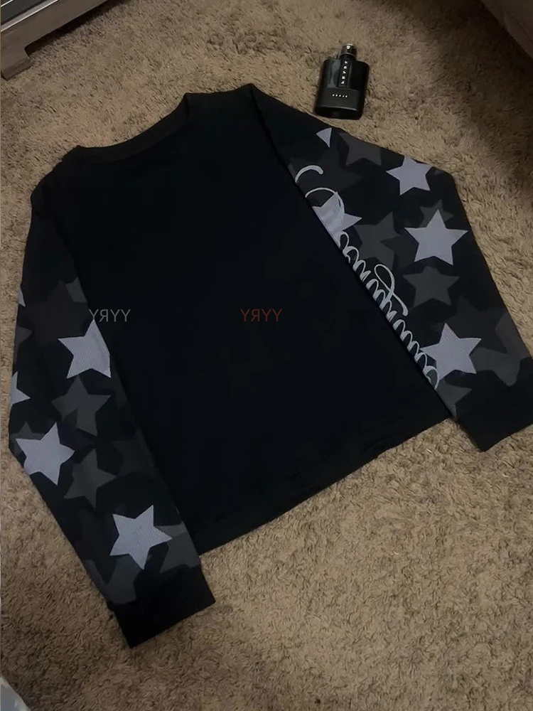 

Американский ретро-свитер унисекс с круглым вырезом, принтом в виде звезд и цветов, в стиле Ins, новинка весна-осень 2026.