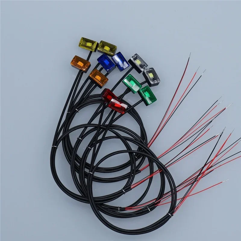 2 ชิ้น LED 3 โวลต์จำลองด้านข้างสำหรับ 1/14 ทามิย่า RC รถบรรทุก SCANIA 770S R620 VOLVO BENZ Arocs MAN TGX รถ