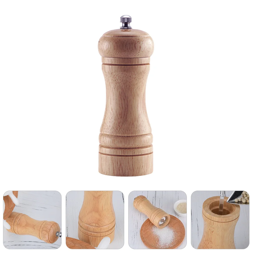 

Adjustable Manual Pepper Grinder, Ceramic Grinding Core, Wood Handle Salt Spice Mill, Kitchen Seasoning Tool