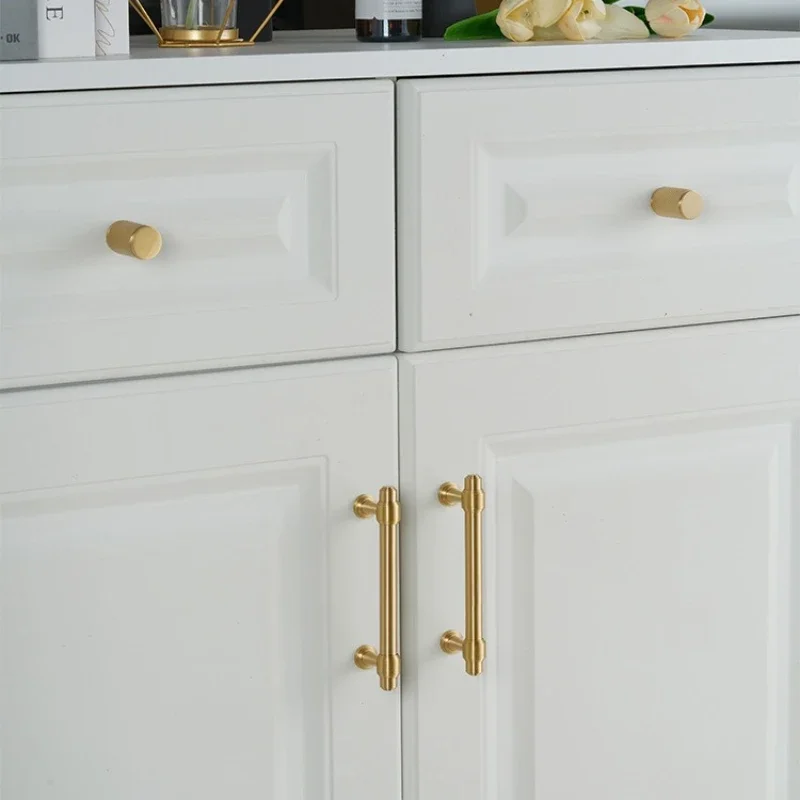 Gałki do szafek w stylu francuskim, luksusowe, z litego mosiądzu, uchwyty do szaf, szuflad i drzwi, w kształcie litery T.