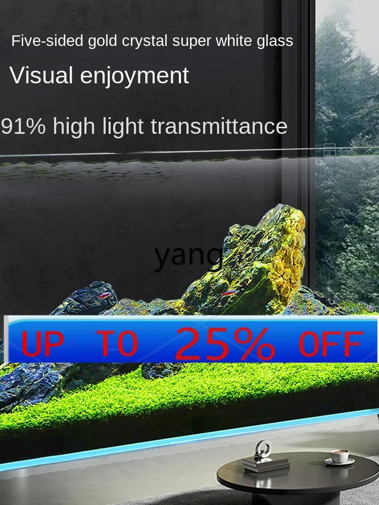 

lmm Full Set Filter Gold Crystal Super White Aquarium Thickened Steel Rack Double Layer Breeding Fish Tank