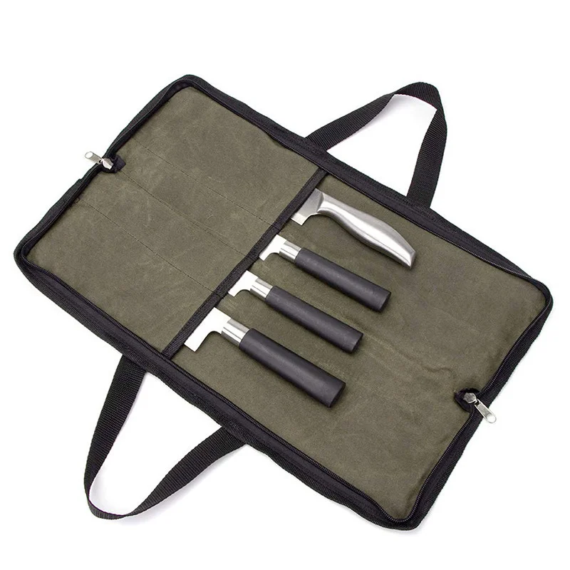 Portable chef bag Fashion wearable wax canvas bag Practical kitchen knives organizer bag Chef handset Bring a Toolkit