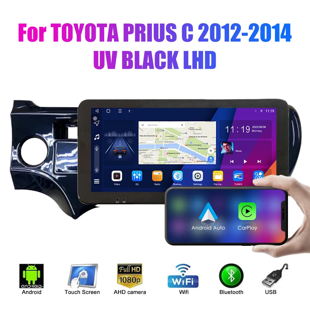 For Toyota Prius C 2012-2014 Android Car GPS Navigation With Rear View Camera All-in-One Unit