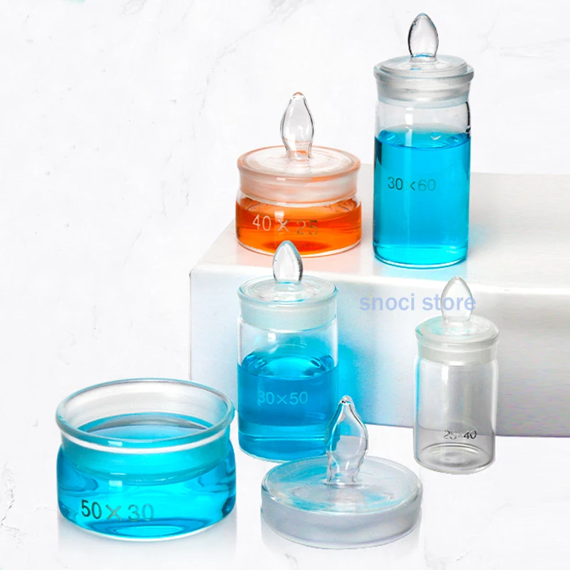 

Glass Weighing Bottle Borosilicate Glass with Interchangeable Ground Stopper Labs Glass Weighing Specific Gravity Bottle