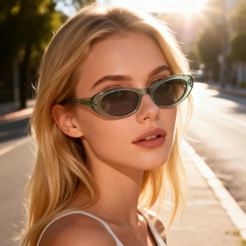 

Vintage Oval Sunglasses for Women Outdoor Protection Travel Eyewear Acetate Men Driving UV400 Sun Glasses Prescription Custom