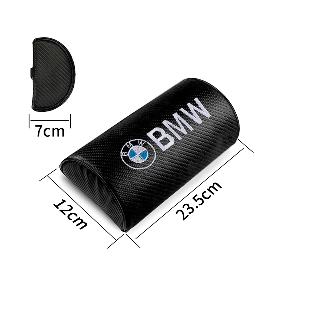 1/2PCS Carbon Fiber Car Seat Headrest Soft Neck Head Support Pillow For BMW M Performance X1 X3 X4 X5 E46 E90 F20 E60 E39 F10 M3 - view 2