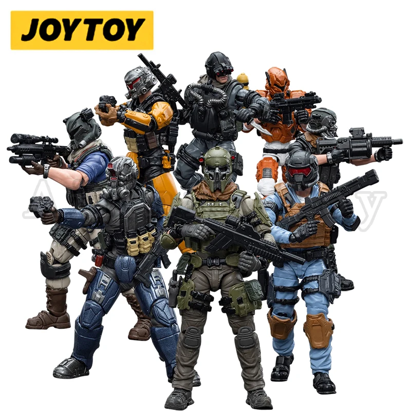 JOYTOY 1/18 Action Figure Pacote de promoção de construtor do exército anual 08-15 Modelo de coleção de anime