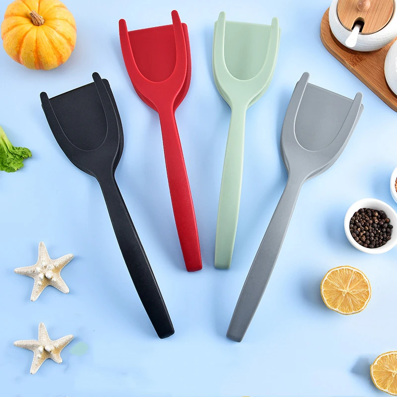 2-in-1 Beef Steak Frying Spatula Clip Nylon Food Clip Fried Egg Flipping Shovel Clip Baking Flipping Spatula Kitchen Gadgets