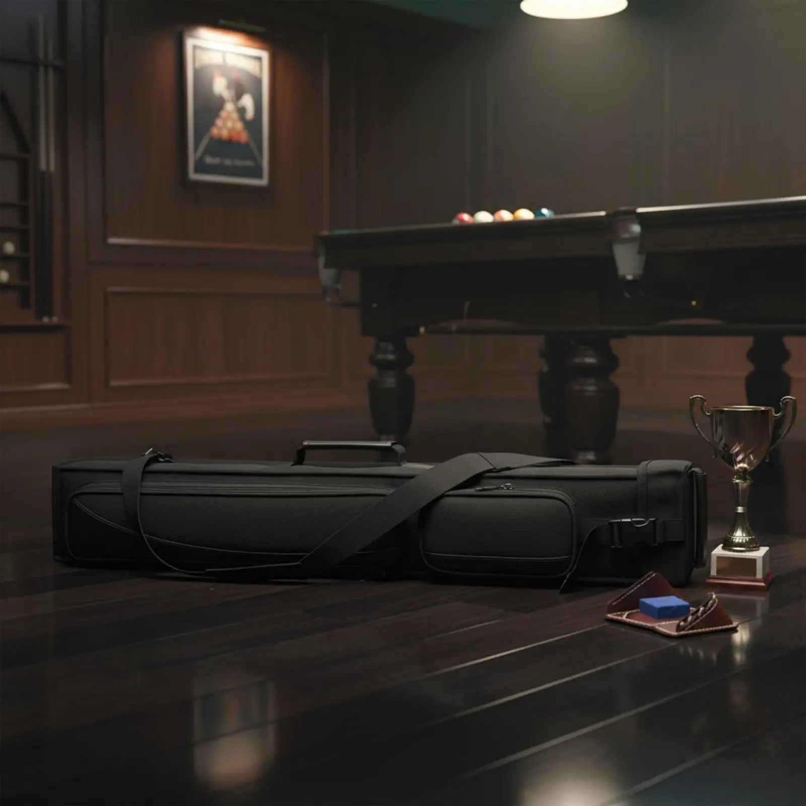 1/2 Pool Cue Case Padded Handle 1/2 Split Cue Bag Billiard Stick Carrying Bag Lightweight Scuff-Resistant for Tournaments view 2