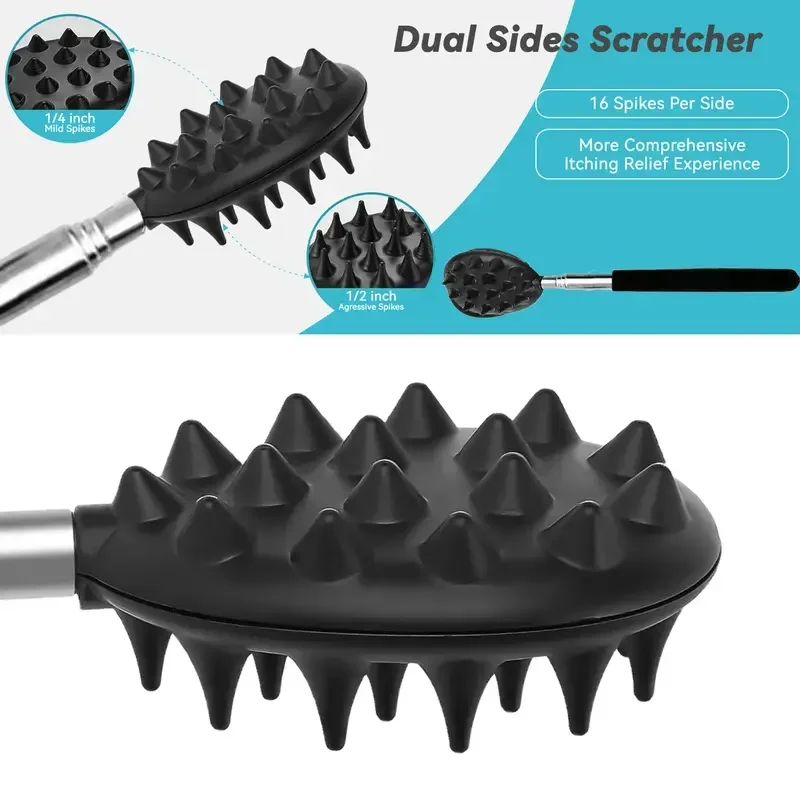 Back Scratcher Detachable Scratching Heads Silicone Massager Extendable Telescoping for Itches Lotion Application Spa Whole Body Seniors the Disabled Baby Men Women Kids Adults view 5