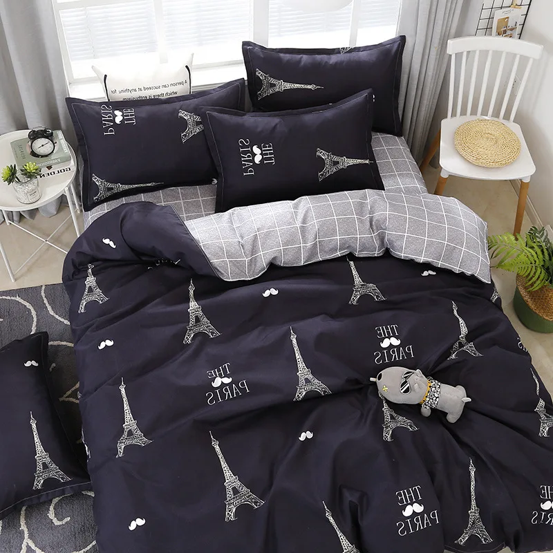 

3-piece cartoon heart-shaped plant floral print set, a duvet cover and a pair of pillowcases (no padding), suitable for bedroom