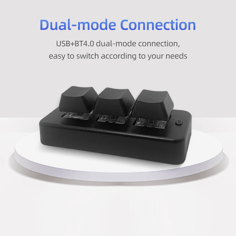 MK321 U G BT Pro 3-key Mini Customized Keyboard with Mechanical Switch USB Dual-mode Connection for Office Game OSU Multimedia