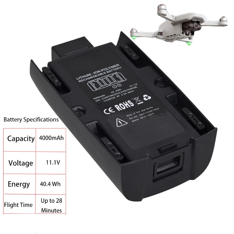 Akumulator do papugi Bebop 2 11.1V 4000MAh o wysokiej wydajnoลci, o niskim poziomie drenaลผu, przeciwwybuchowy, wysokiej wysokiej jakoลci bateria