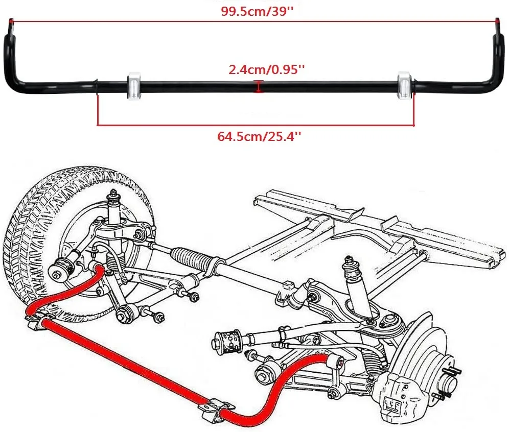 WG047 24 مللي متر مجموعة وصلة نهاية شريط التأثير الخلفي لـ 1992-2000 Honda Civic 1994-2001 Acura Integra DC2