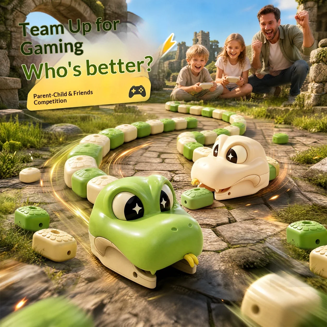 Remote Control Magnetic Greedy Snake Two Player Battle Magnetic Blocks Interactive Toy For Family Friends Gathering Rc Car