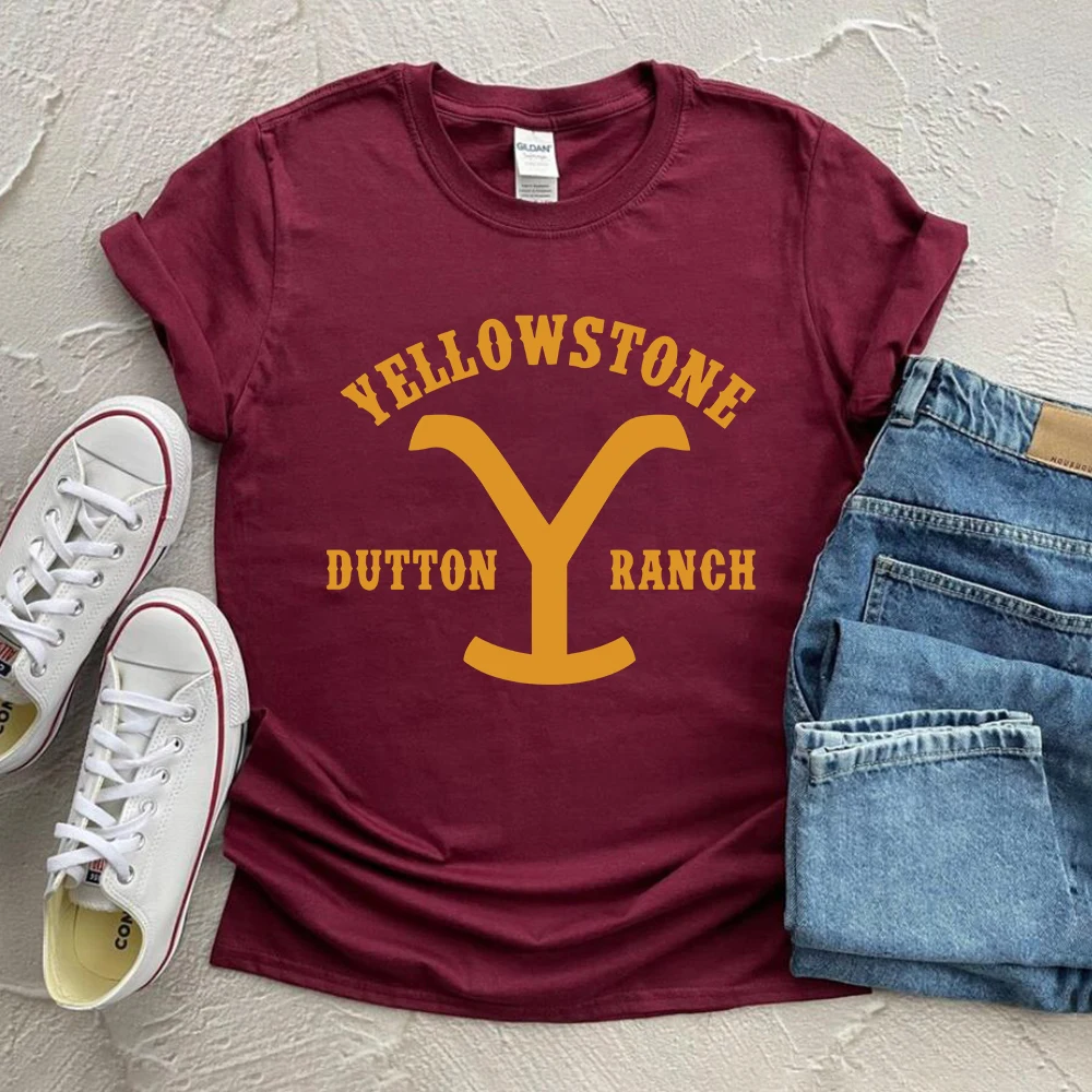 Yellowstone Dutton Ranch T-shirt Yellowstone Tv Show Tees Rip Wheeler Beth Dutton Tshirt Retro Cowboy Cowgirl Shirts Casual Tops