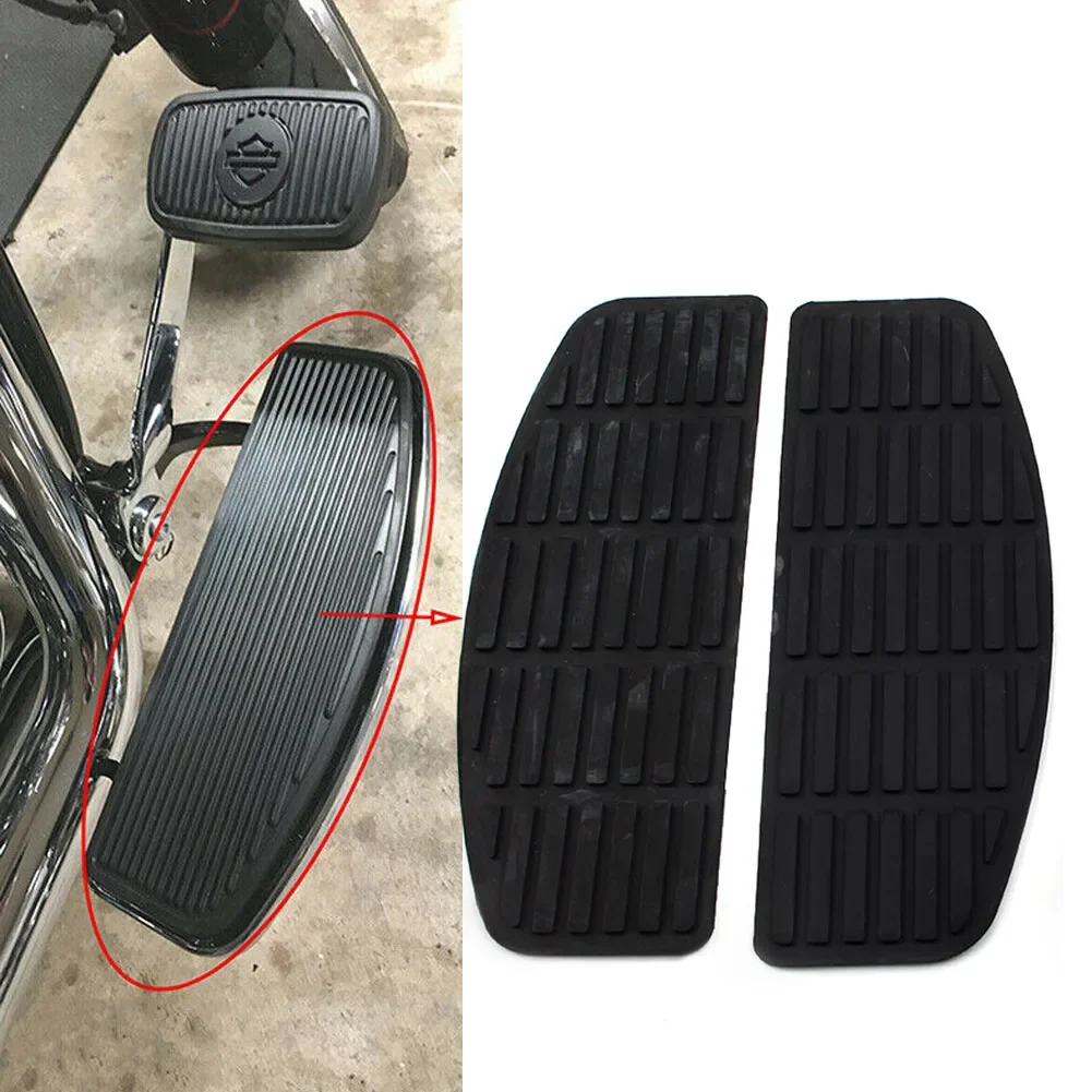 1Pair Motorcycle Front Driver Insert Floorboard Footboards Rubber For Harley Davidson Touring Road King